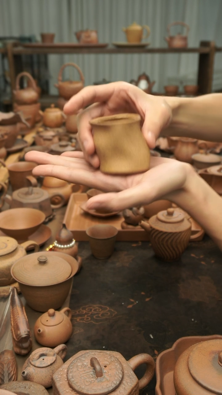 老岩泥原矿老岩泥  手捏异形树桩杯80ml