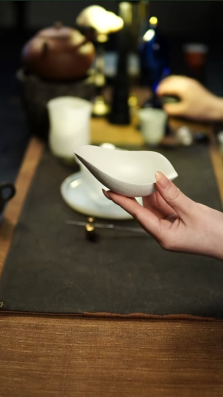 茶盏云龙玉兰花茶则