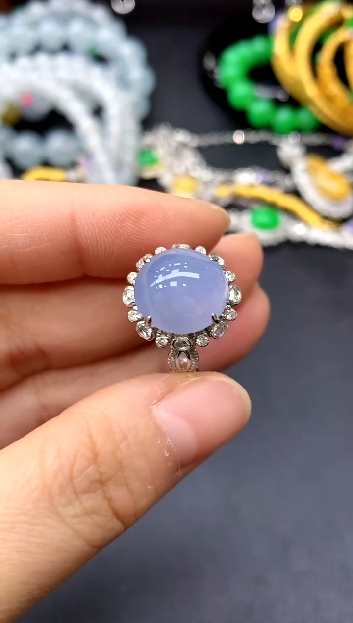 18K金镶嵌戒指翡翠519-中国好珍宝