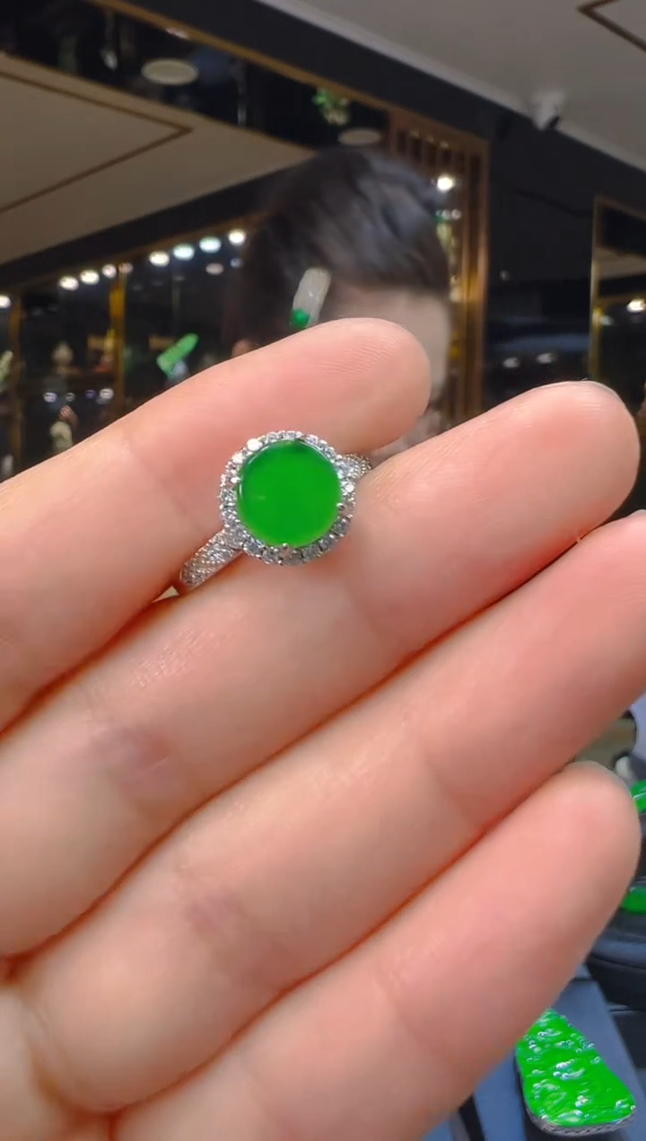 翡翠戒指银S925镶嵌033（多样性发其一）