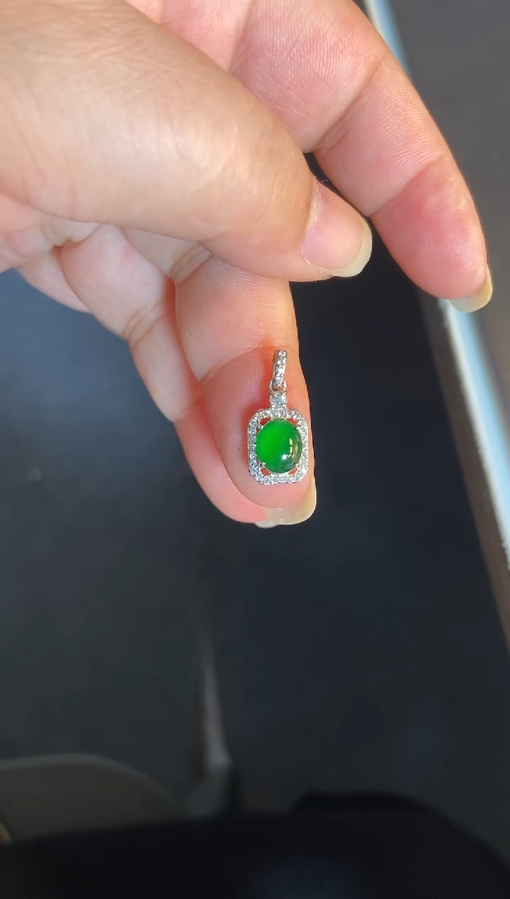 吊坠(不含链)银S925镶嵌翡翠1