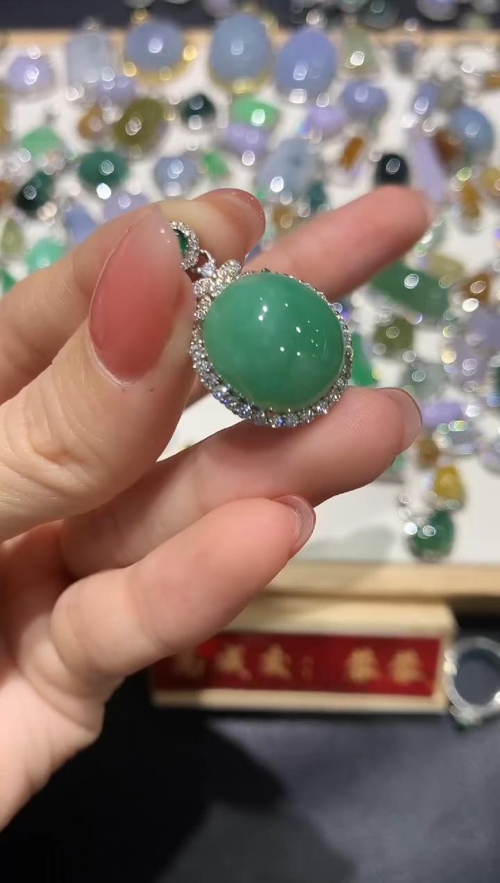 【闪购商品】翡翠吊坠(不含链)银S925镶嵌团购35