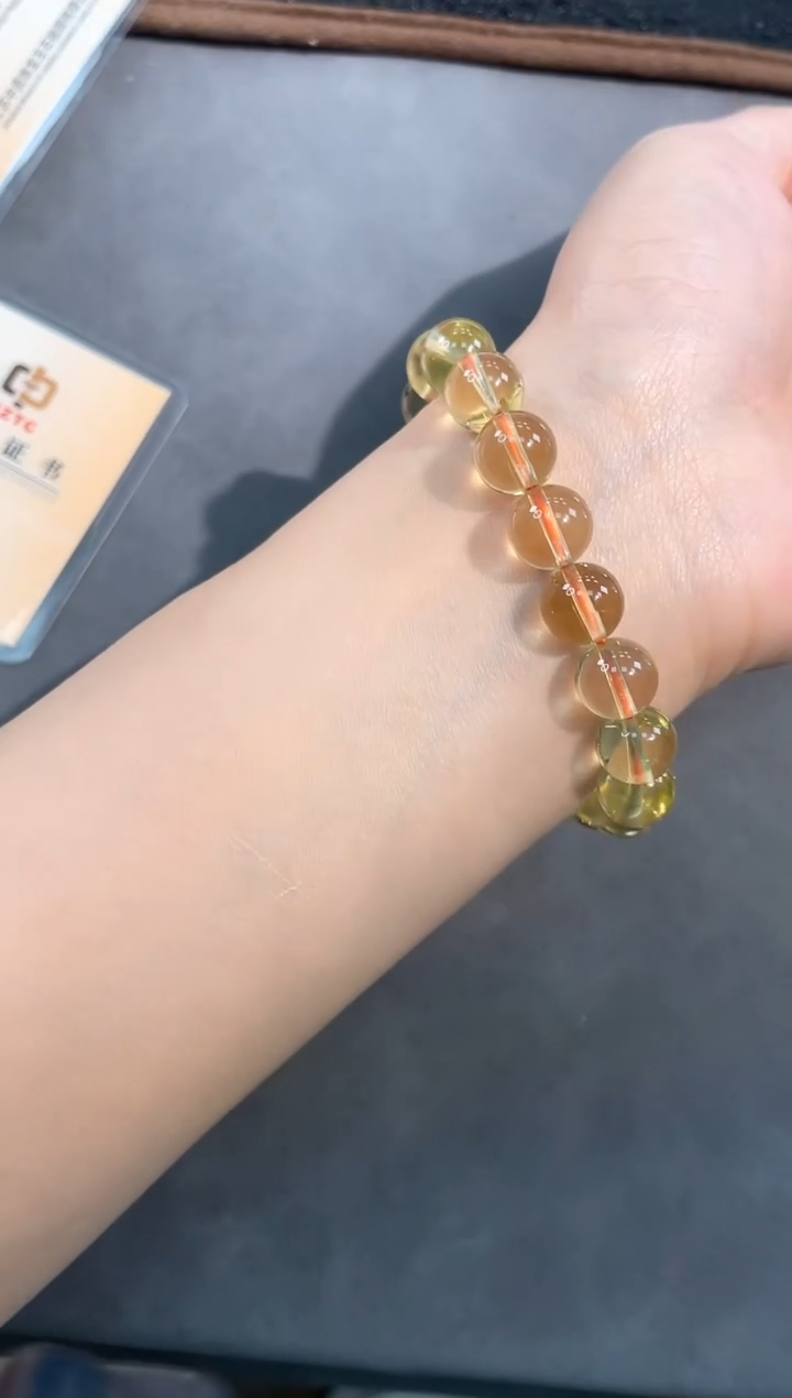 【闪购商品】水晶手链未镶嵌136号巴西黄水单圈10mm