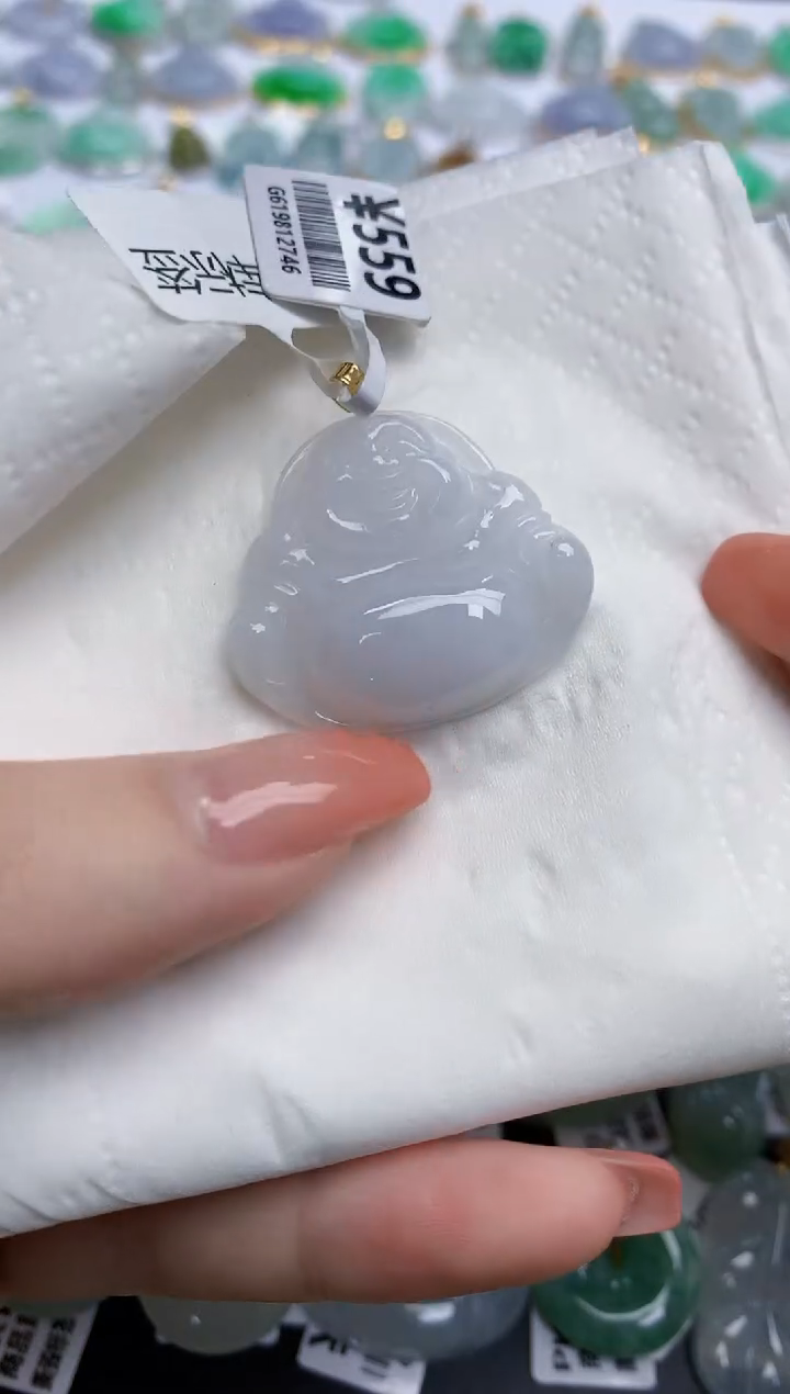 【闪购商品】翡翠颈饰18K金镶嵌天然缅甸翡翠A货