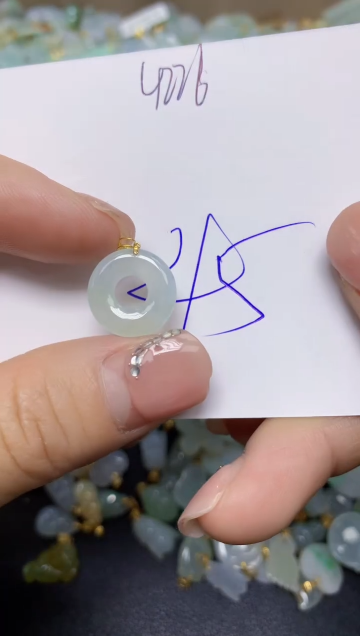 【闪购商品】翡翠挂件18K金镶嵌 天然翡翠A货