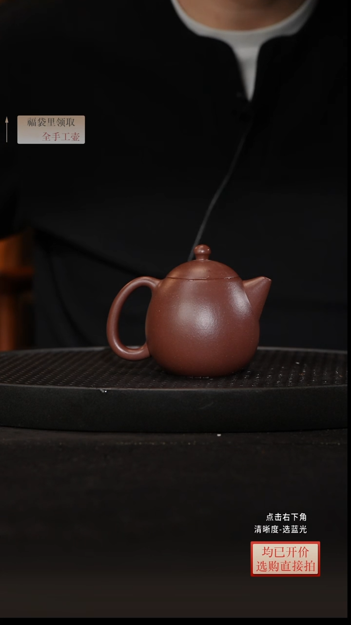茶壶紫砂底槽清    全手工   龙蛋   235CC