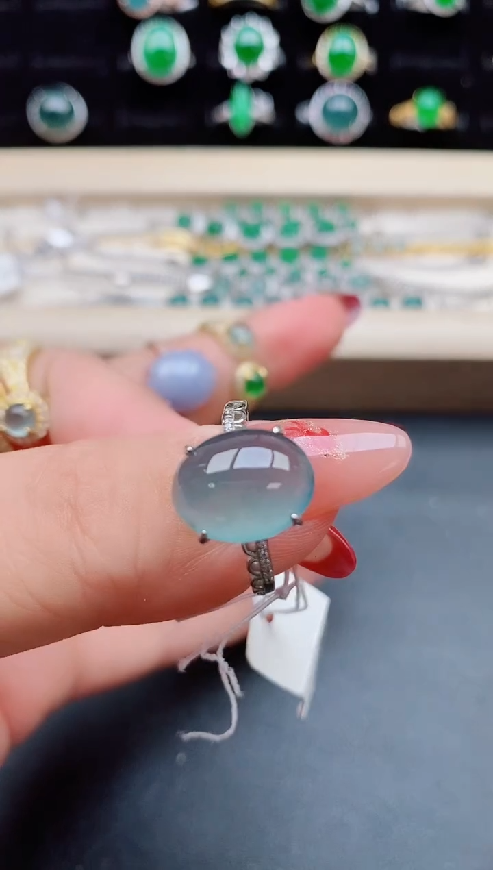【闪购商品】翡翠戒指银S925镶嵌3211