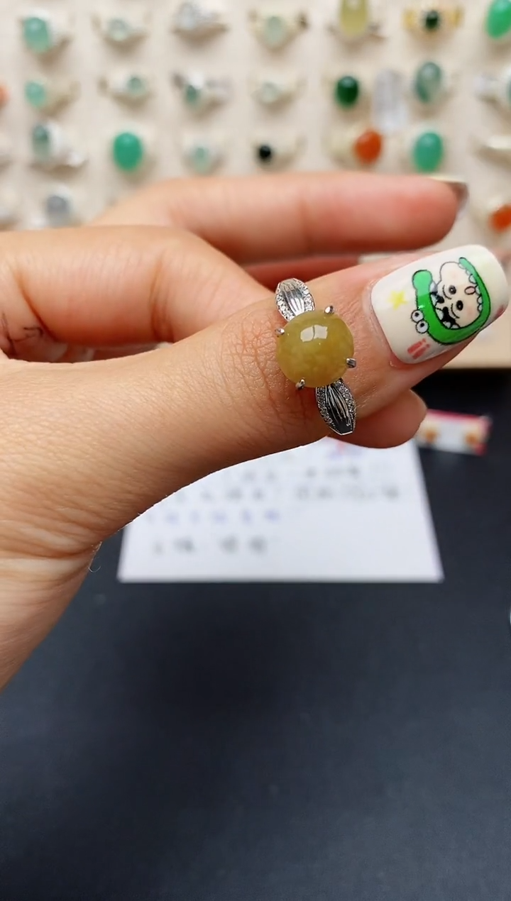 【闪购商品】翡翠戒指银S925镶嵌缅甸翡翠