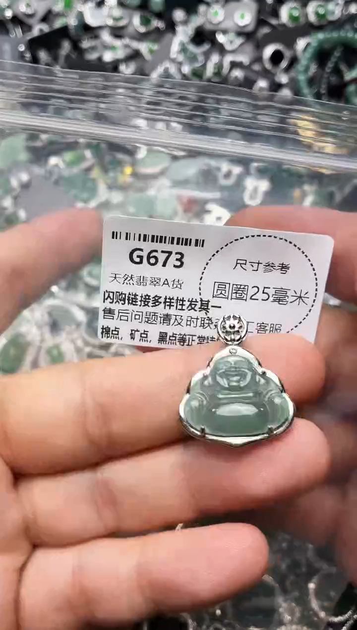 翡翠未镶嵌颈饰G673吊坠