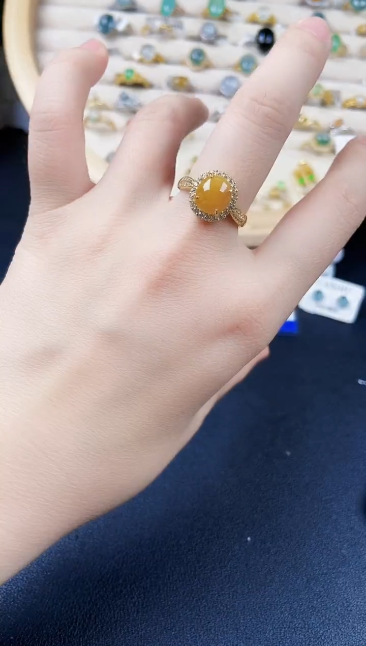 【闪购商品】翡翠银S925镶嵌戒指65664