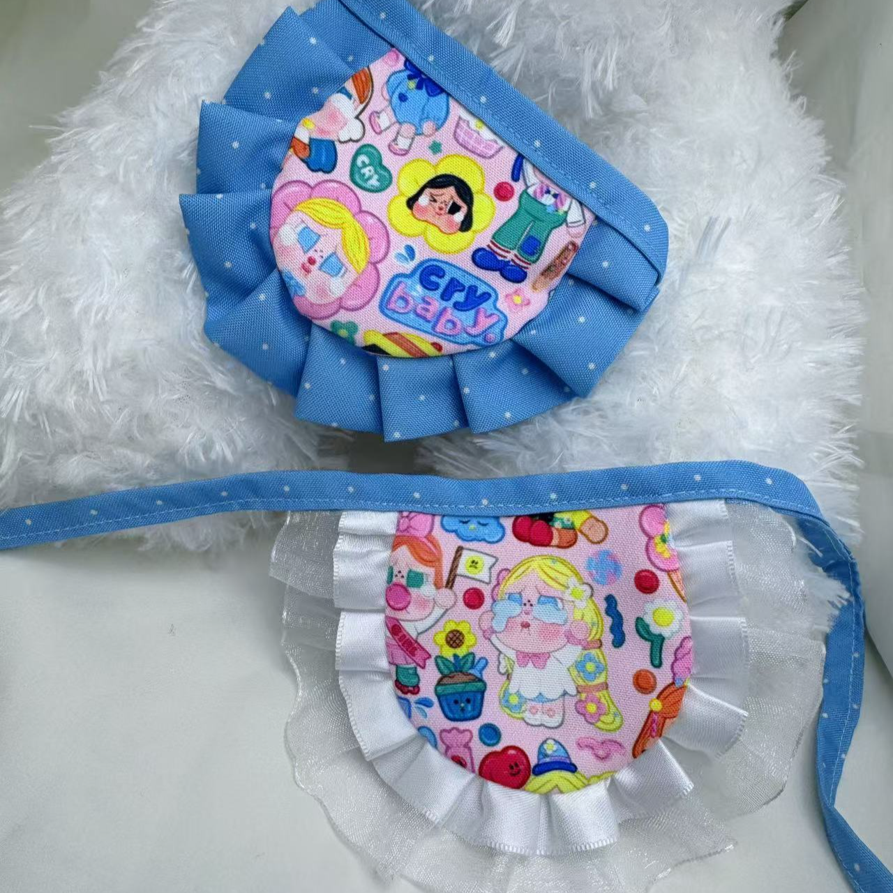 手工自制小哭娃宠物半圆口水巾宠物围兜小狗饰品小猫围脖装饰品