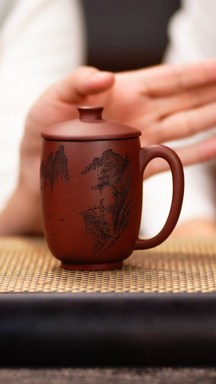  YF27底槽清盖杯（刻高山流水）