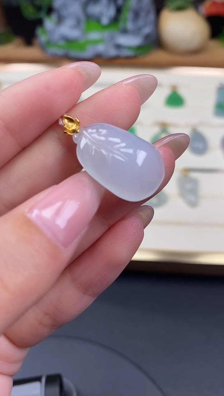 吊坠(不含链)18K金镶嵌翡翠18K金扣镶嵌@@CMT