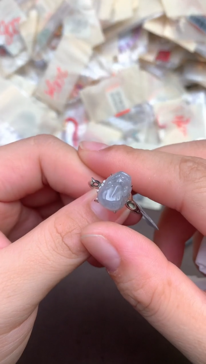 翡翠挂件银S925镶嵌一福利