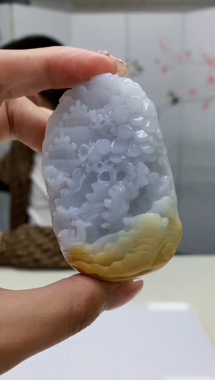 【闪购商品】定制翡翠未镶嵌4812MM-毛货挂件163