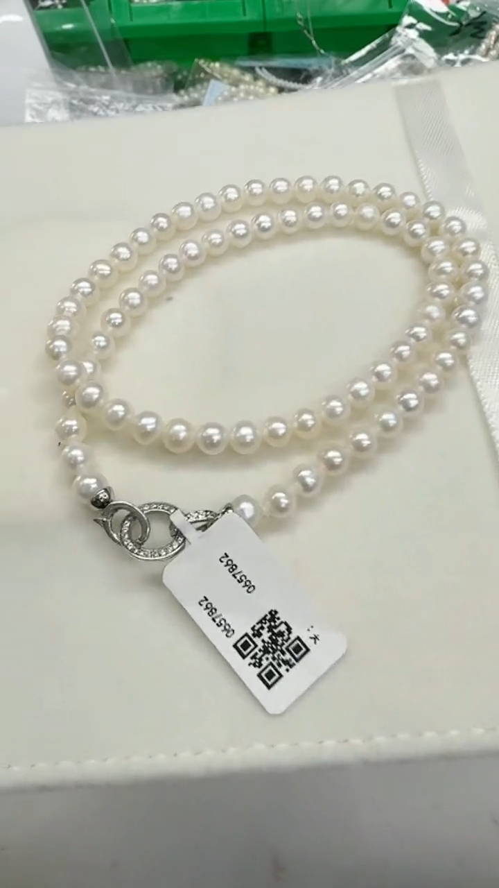 【闪购商品】淡水珍珠项链银S925镶嵌5-6mm