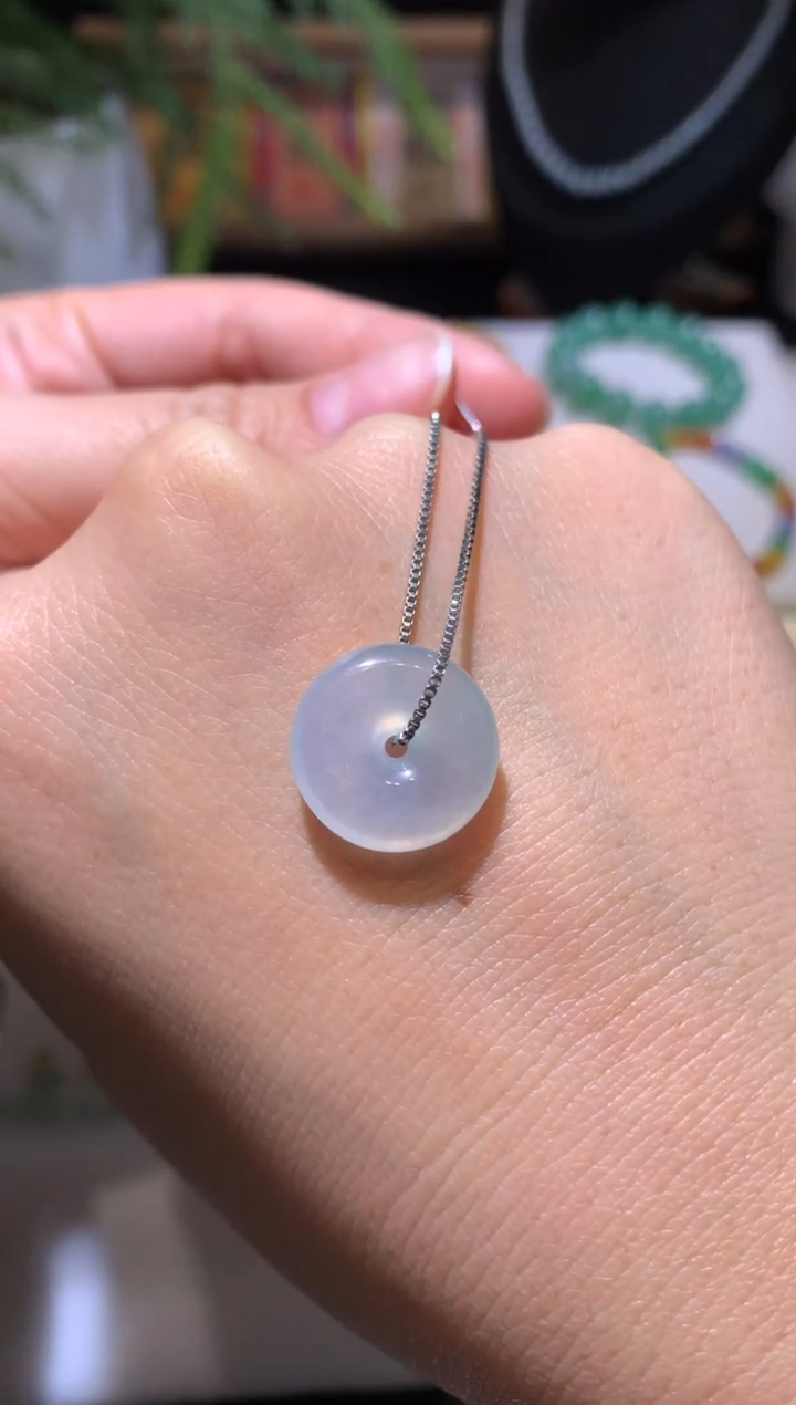 【闪购商品】定制翡翠未镶嵌平安扣380+38