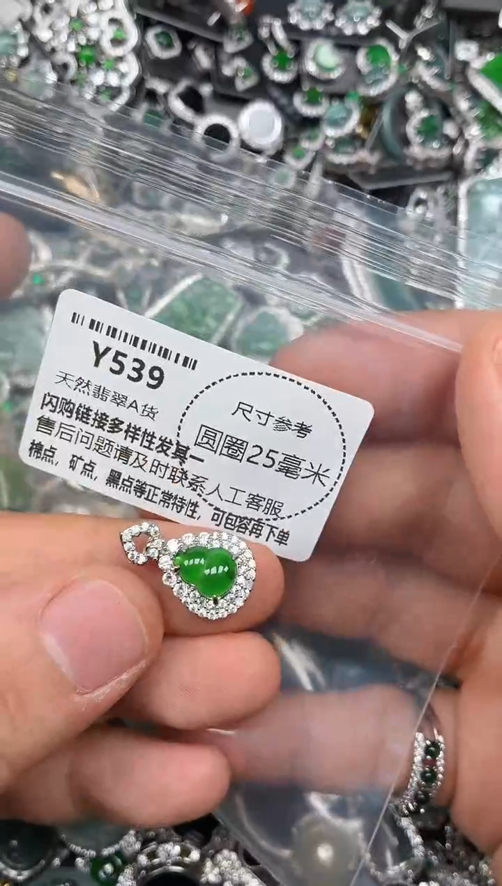 颈饰未镶嵌翡翠Y539吊坠