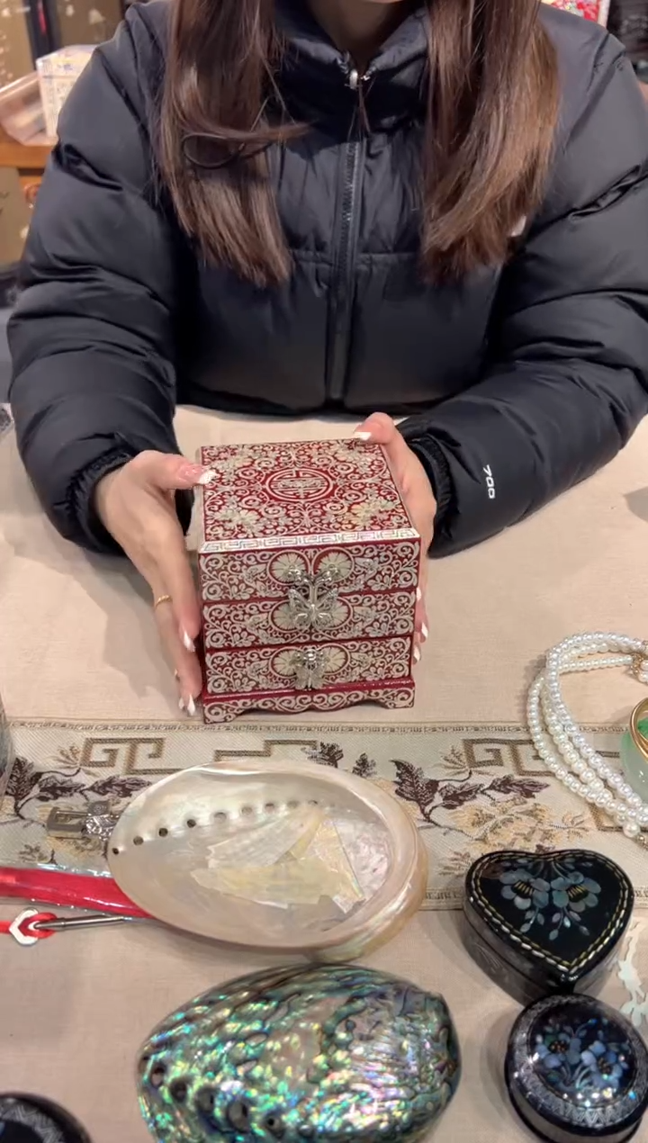 【闪购商品】红底寿·弘贝雅螺钿漆器文化馆