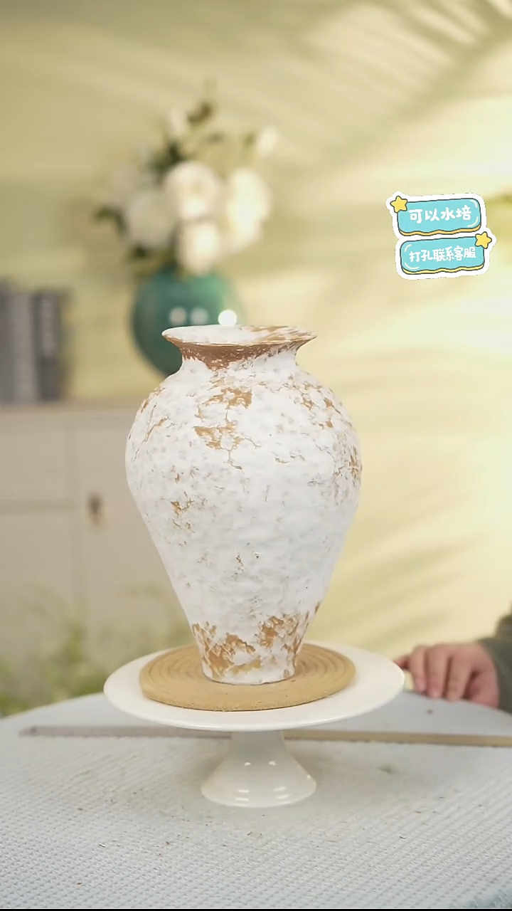 素雪景德镇高温陶瓷花瓶摆件