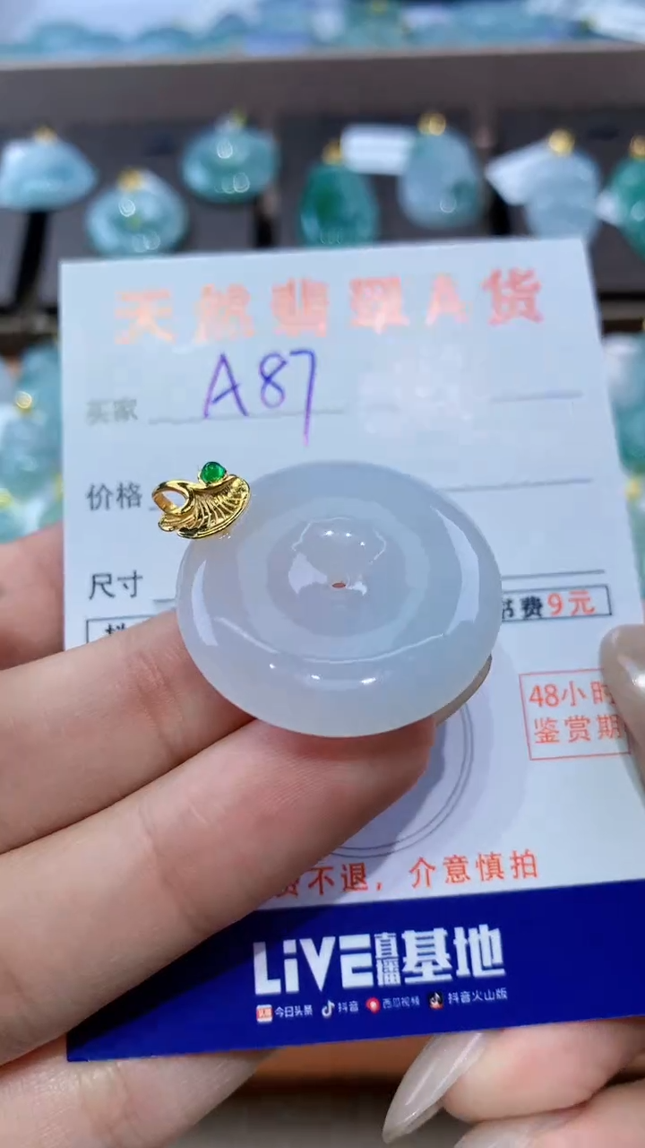 颈饰未镶嵌翡翠 天然翡翠A货挂件