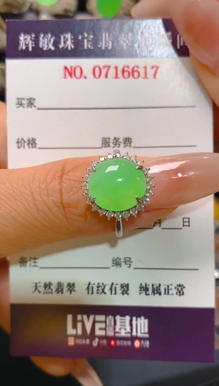 【闪购商品】翡翠耳饰银S925镶嵌天然A货翡翠1