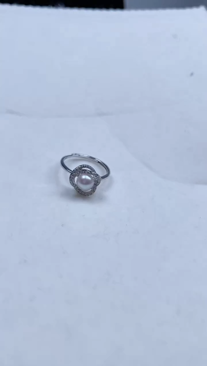 【闪购商品】海水珍珠戒指银S925镶嵌鸟巢款珍珠戒指