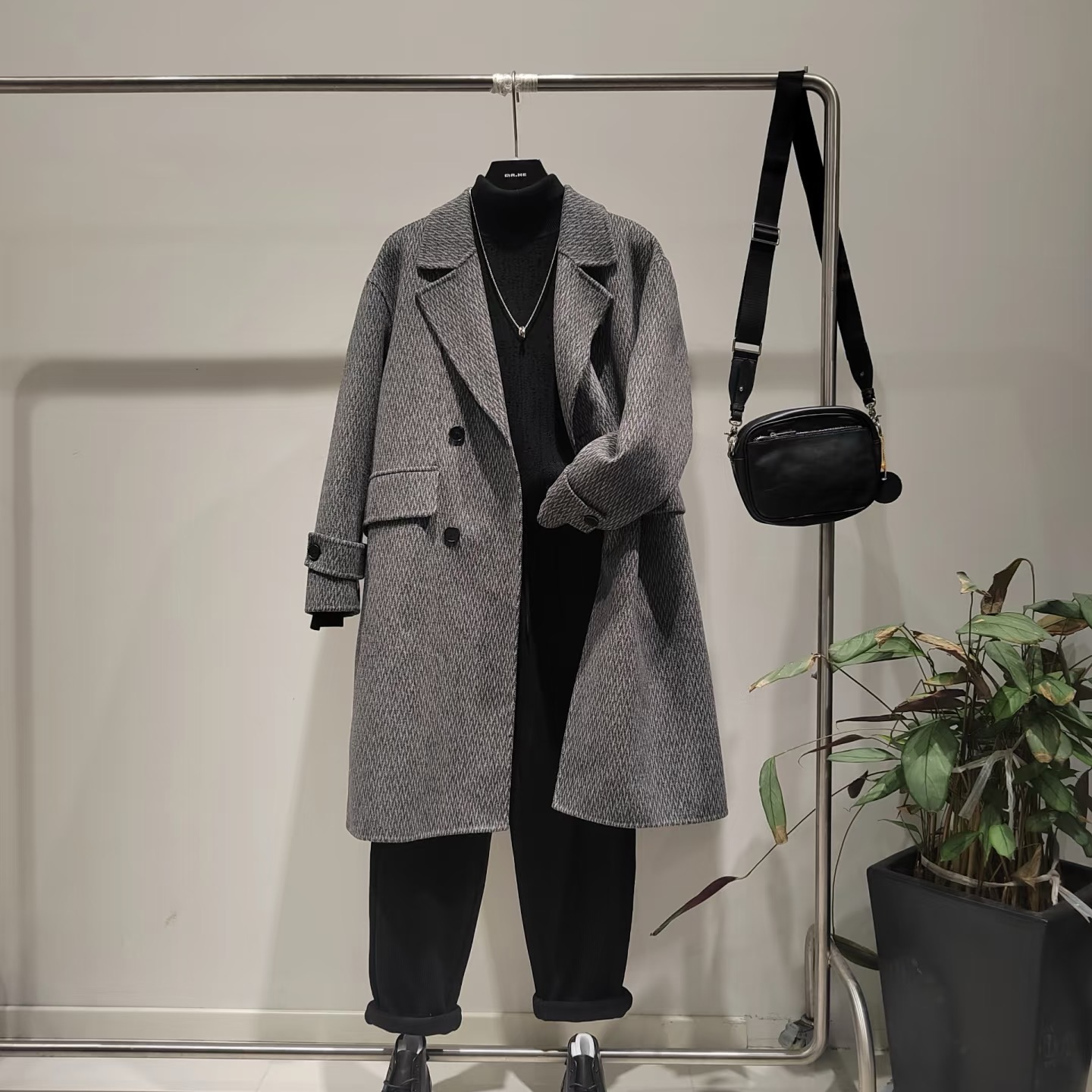 （10）海21011-拉伦秋冬新款高奢定制潮牌拼接刺绣圆领卫衣男女同