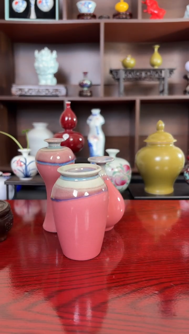 摆件瓷12.27晚微瑕小花瓶摆件3个