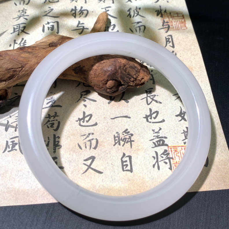 【小明严选】手镯显白女神款白冰金丝玉手镯（多样性发1）2505080001