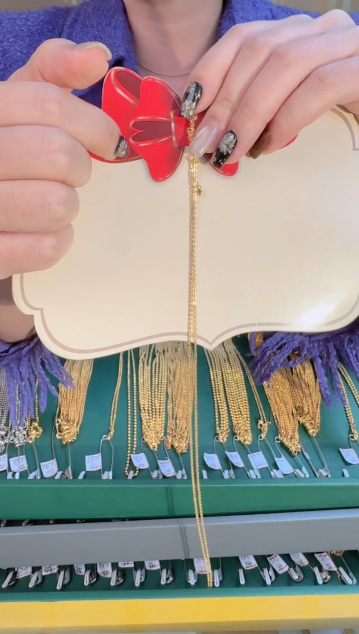 60cm爱心抽拉闪o链2.45g（多样性发货）