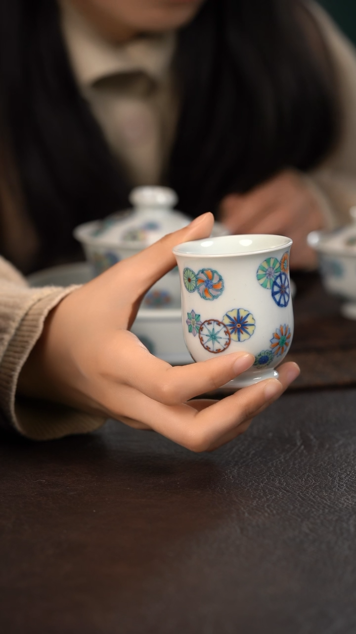 【闪购商品】杯云霞珍藏斗彩皮球花玉兰杯