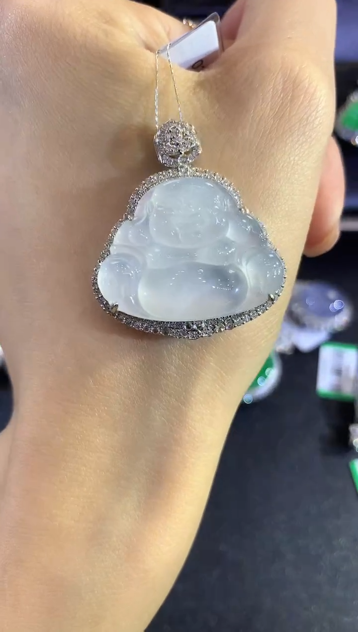 【闪购商品】翡翠吊坠(不含链)18K金镶嵌a303         