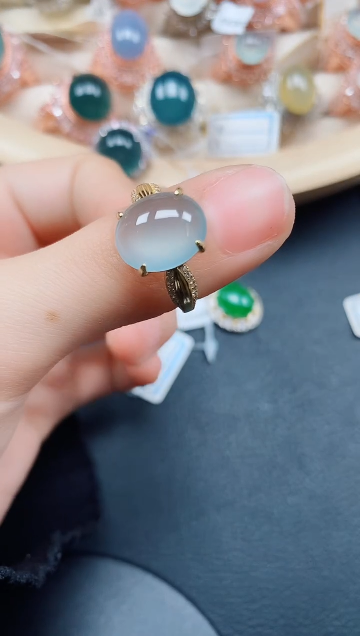 【闪购商品】翡翠戒指银S925镶嵌翡翠