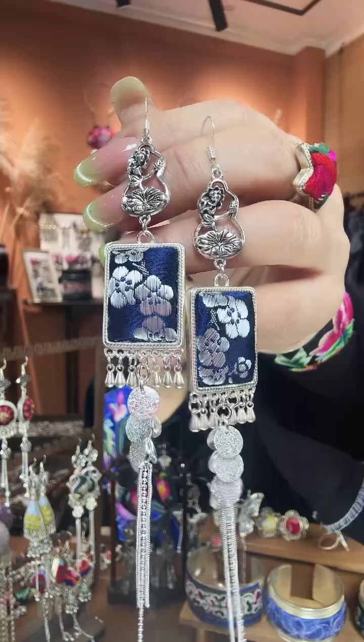 刺绣纯手工民族风耳环