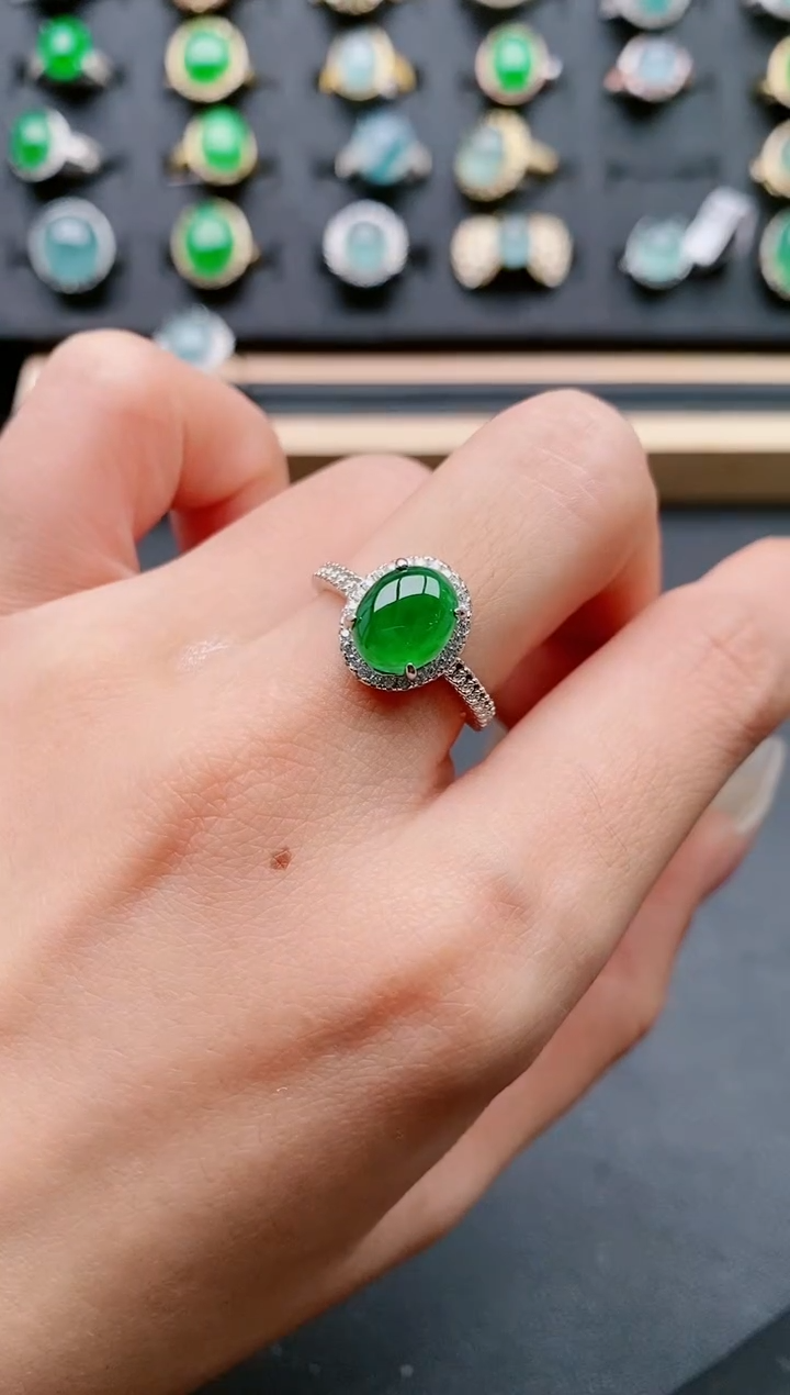 【闪购商品】翡翠戒指银S925镶嵌111111