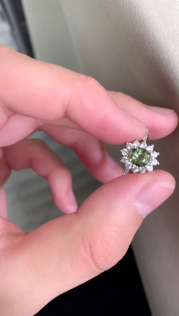 【闪购商品】碧玺戒指银S925镶嵌戒指