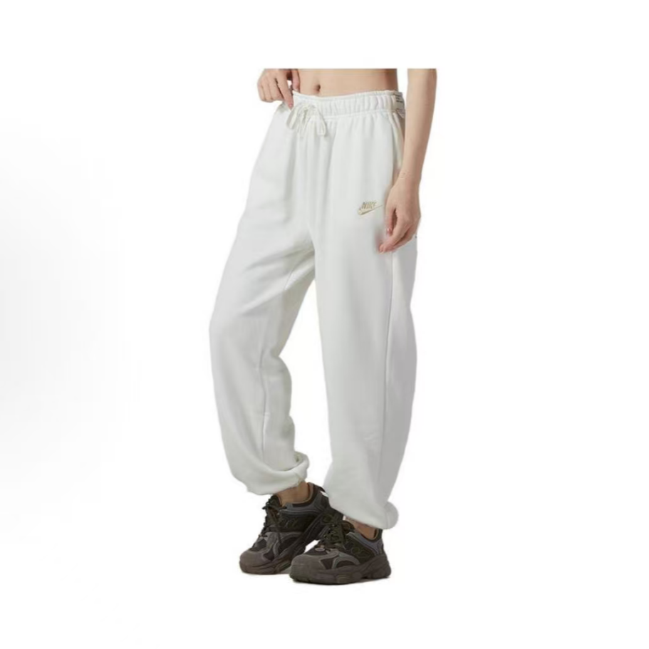 Nike 纯色系带休闲束脚针织运动裤 女款 白色FV3978-133