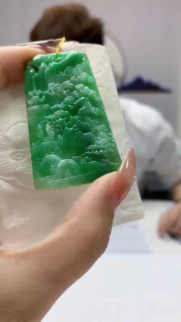 【闪购商品】定制翡翠未镶嵌4868DD-毛货挂件山水6