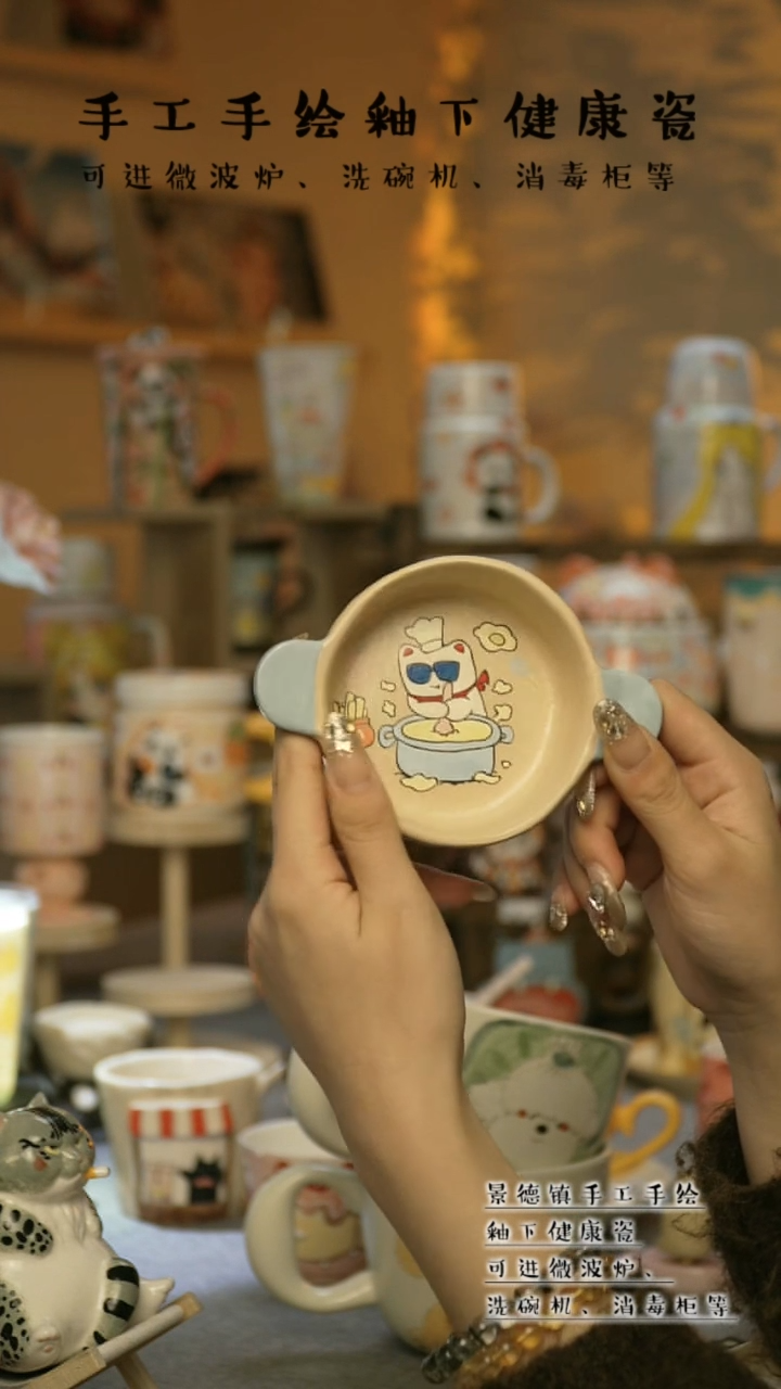 【闪购商品】杯景德镇高温釉下彩陶瓷&W337