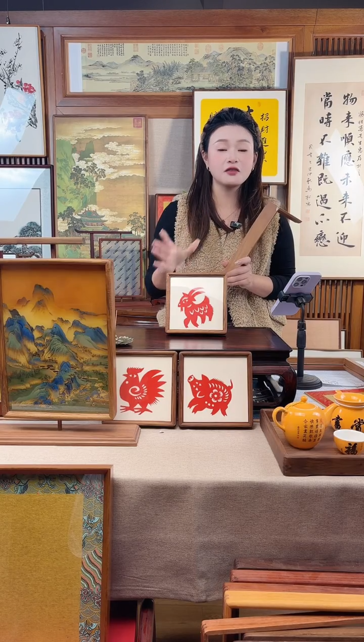 实木竖款景天文创相框/字画框精品福利款14*14