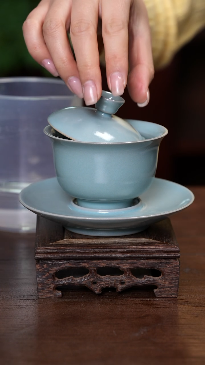 【闪购商品】L·宝丰宋官窑原产地仿古釉汝瓷 三才