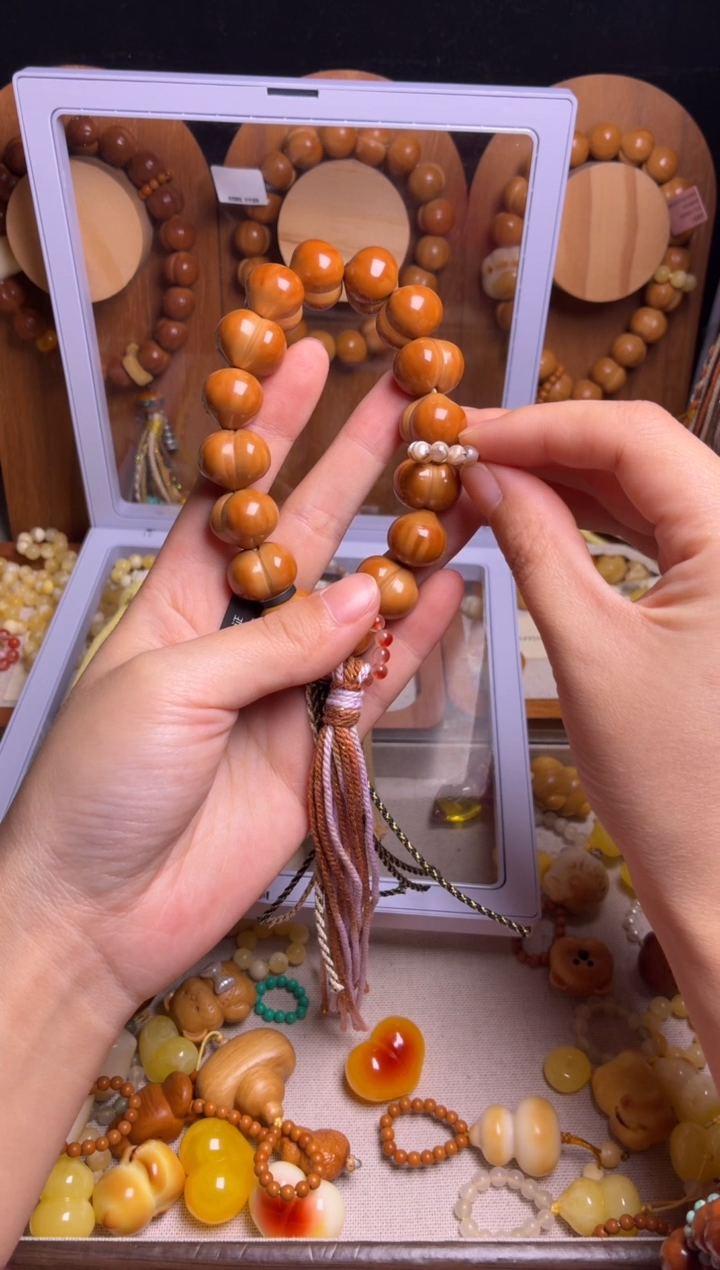 手串猴头核桃正*全品新品高桃17.0俏色心绿跑环牙果葫芦吊坠紫咖