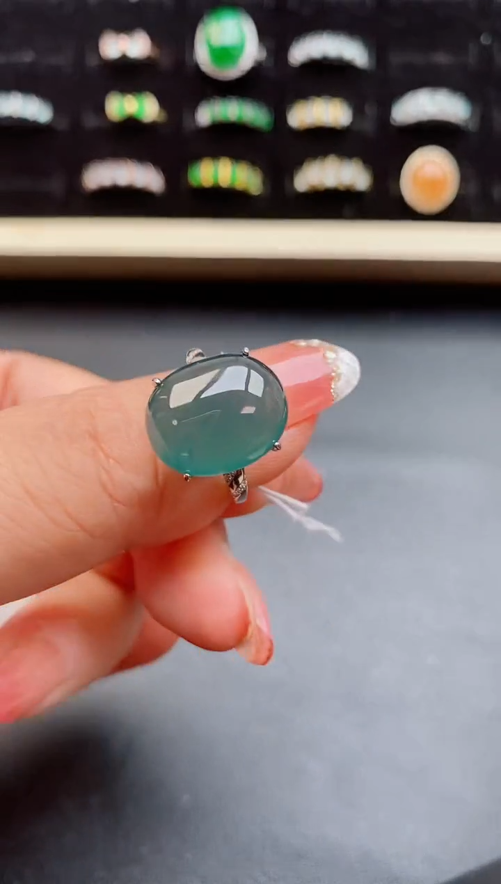 【闪购商品】翡翠戒指银S925镶嵌12121