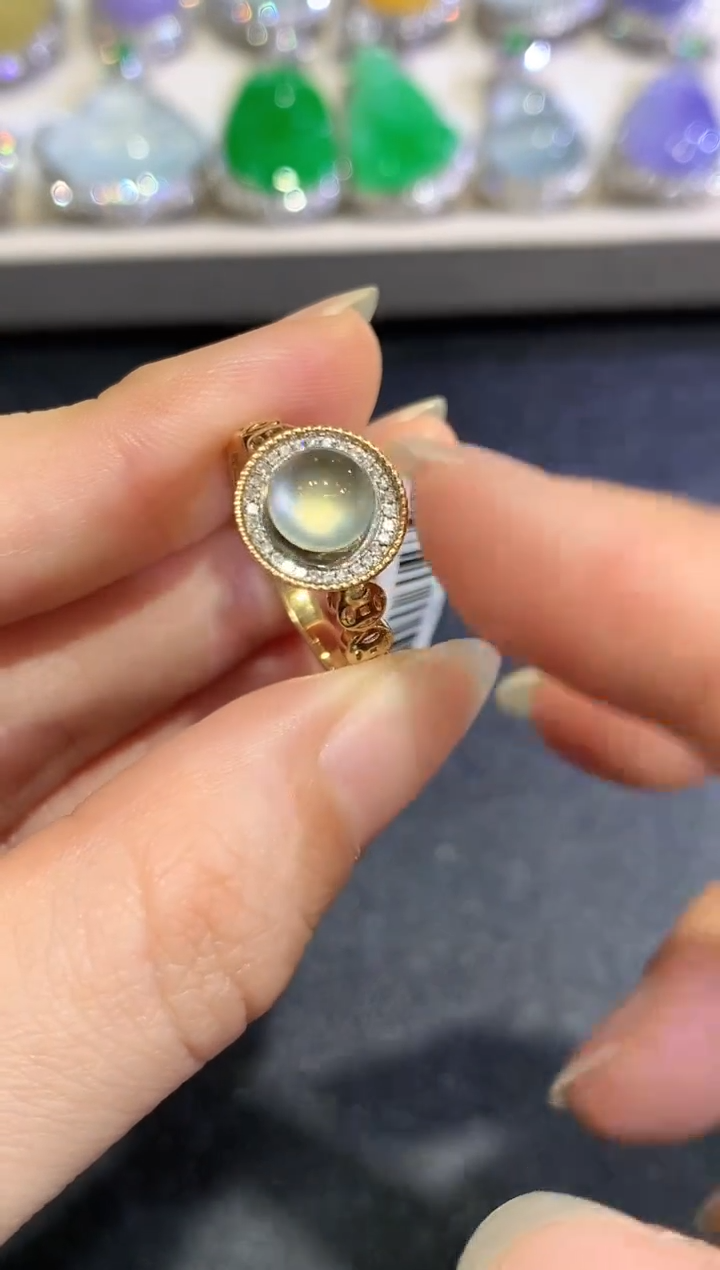 【闪购商品】翡翠戒指18K金镶嵌C92   