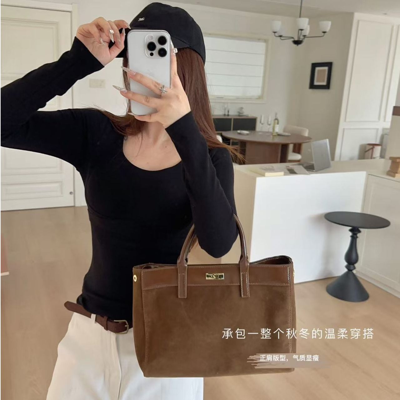 701秋冬珍珠绒圆领打底衣带胸垫保暖上衣百搭暖氧发热修身外穿女