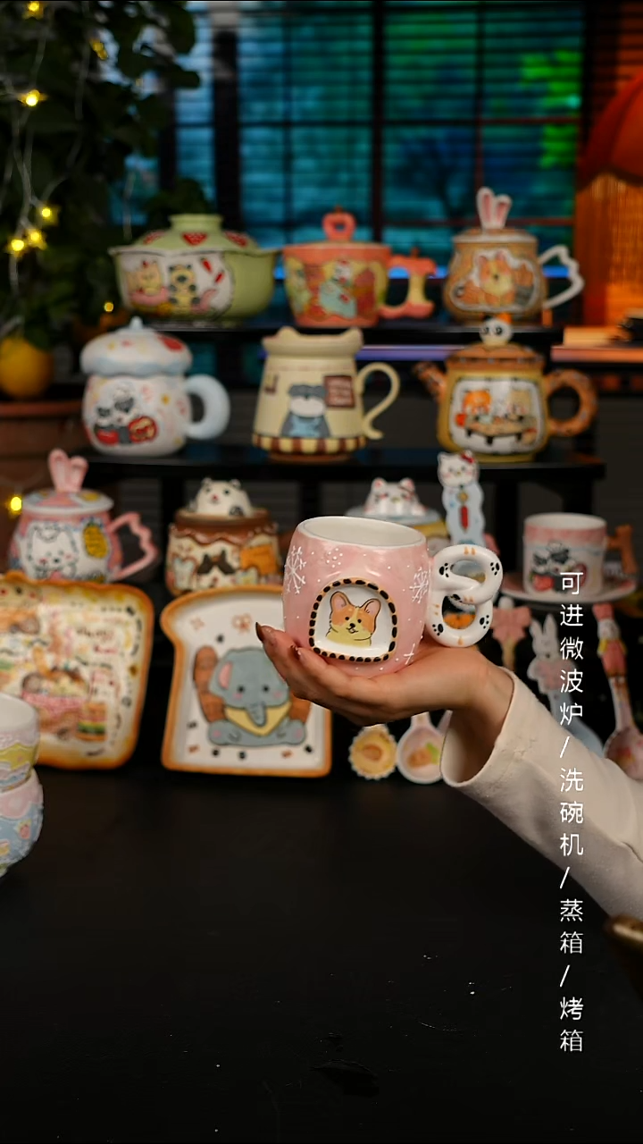 陶瓷便携款景德镇高温釉下彩纯手绘创意瓷