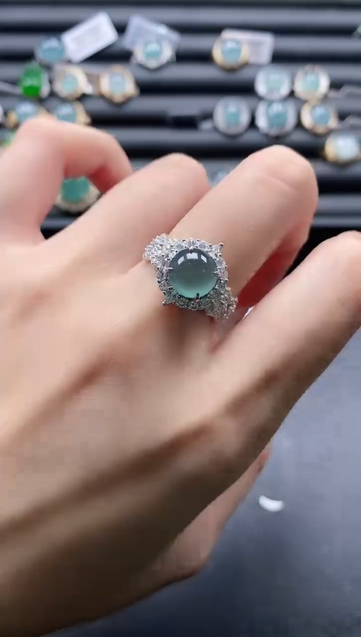 【闪购商品】翡翠戒指银S925镶嵌11111-