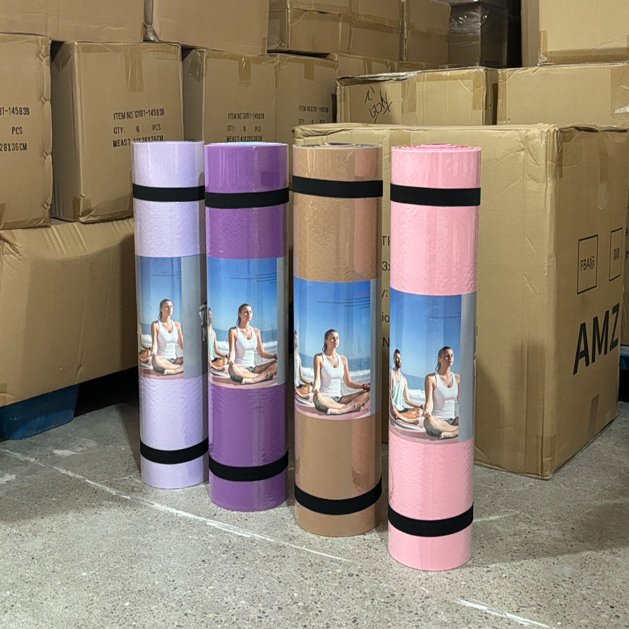 混色TPE瑜伽垫（尺寸183 * 61 * 0.8 cm）