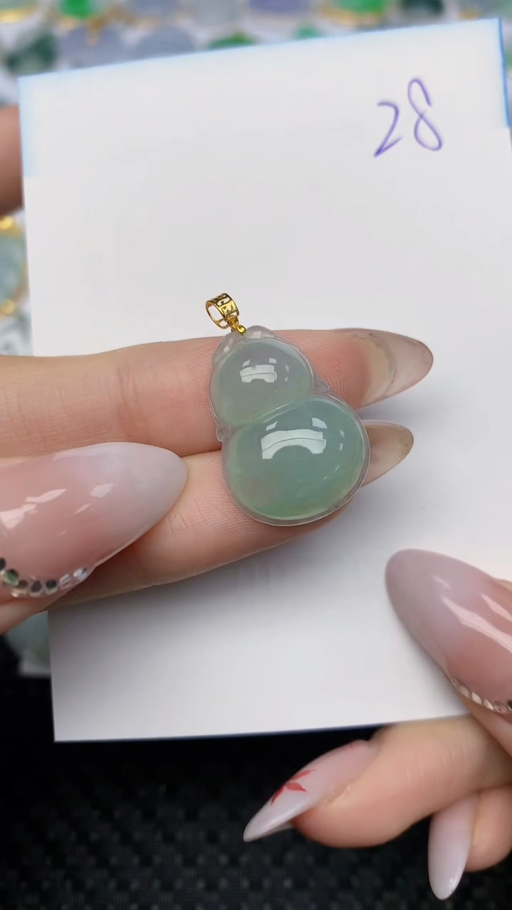 【闪购商品】翡翠颈饰18K金镶嵌天然翡翠A货